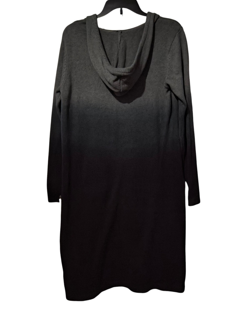 NWT Torrid Size 1 (1X) Heather Grey Black Ombre Hoodie Sweater Dress Stretchy - Picture 2 of 4